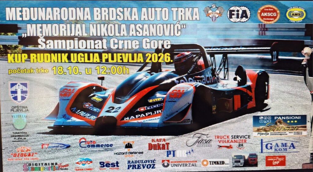 Finalna trka Šampionata Crne Gore u Pljevljima 17. oktobra